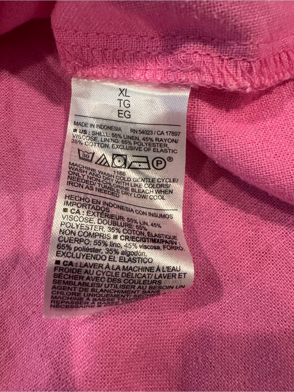Old Navy Hot Pink Button-Front Puff Sleeve Mini Dress - Picture 4 of 4